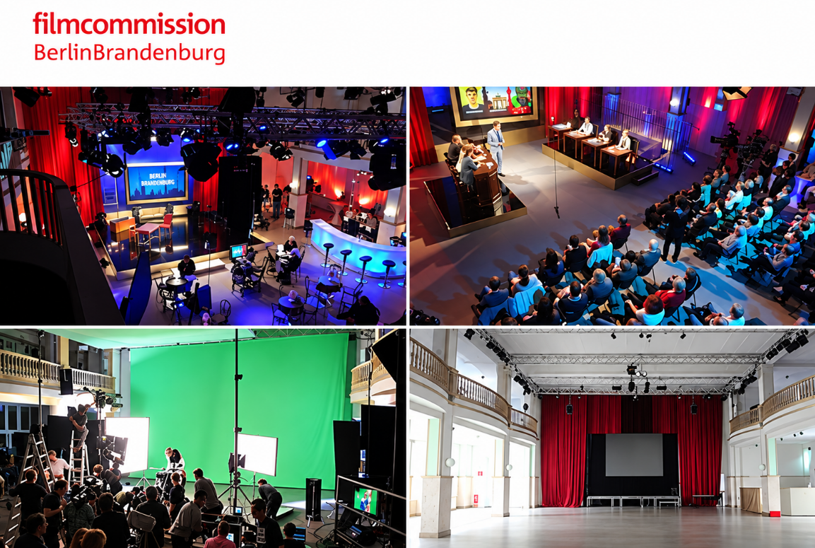 Filmcommission Berlin Brandenburg mit Produktionsbildern aus den Ballhaus Studios